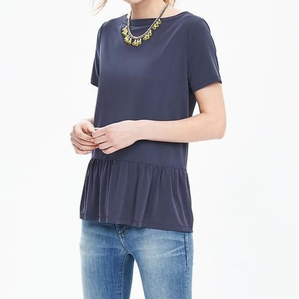 Banana Republic navy peplum tunic/blouse